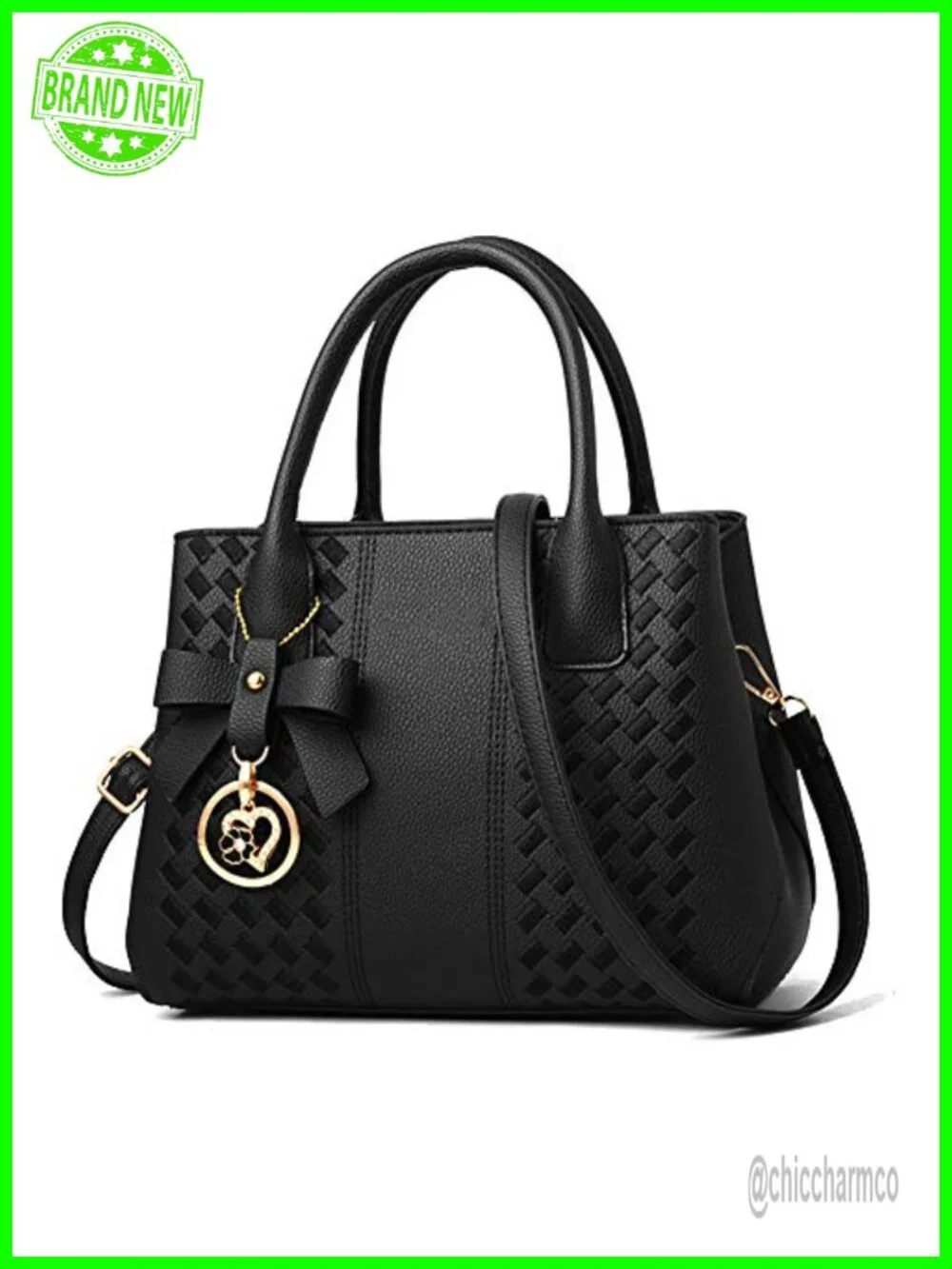 PU Leather Satchel Handbag Top Handle Crossbody Tote Purse